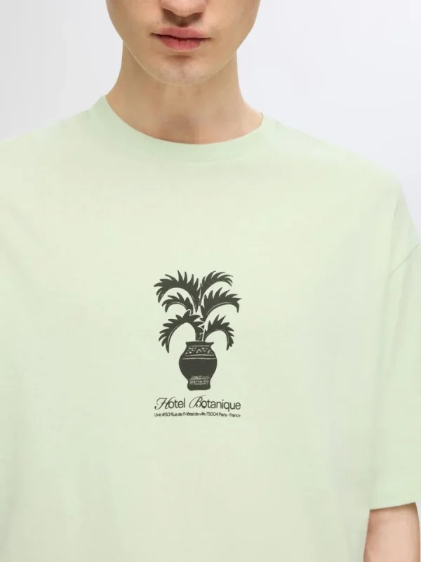 SELECTED TRYCKTA T-SHIRT Green Best Sale