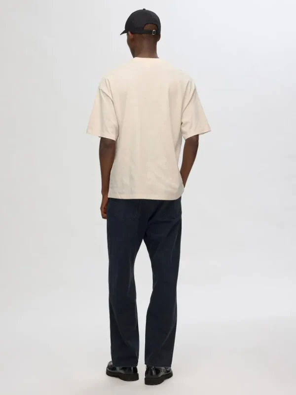 SELECTED TRYCKTA T-SHIRT Beige Clearance
