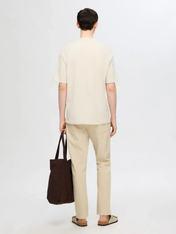 SELECTED TRYCKTA T-SHIRT Beige Sale