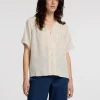 SELECTED TRYCKTA V-RINGAD TOPP Beige Discount