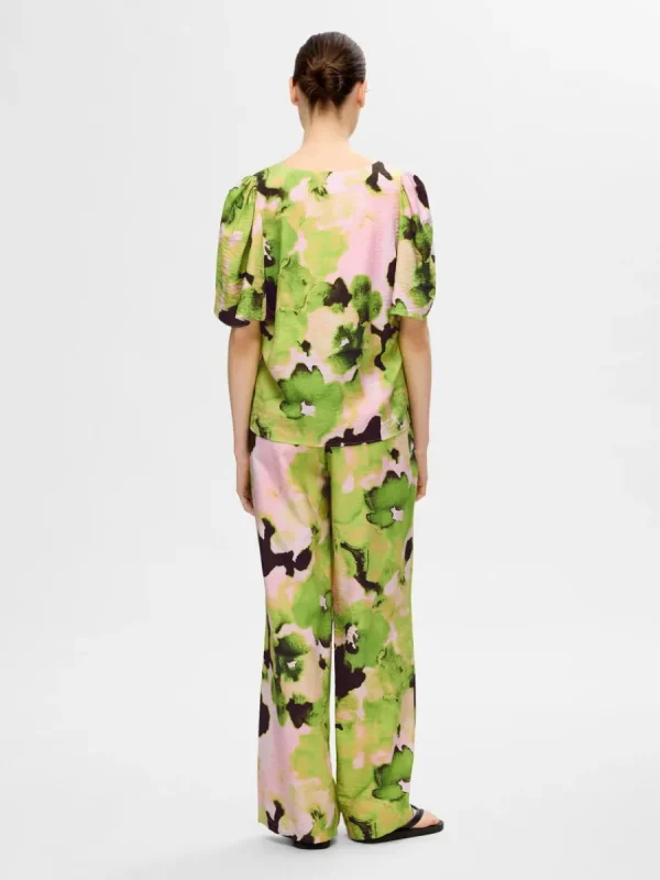 SELECTED TRYCKTA V-RINGAD TOPP Coloured Discount