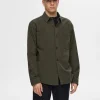 SELECTED TWILL ÖVERSKJORTA Green Discount