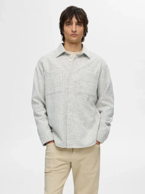 SELECTED TWILL ÖVERSKJORTA Grey Shop