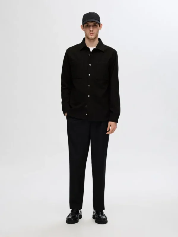 SELECTED TWILL ÖVERSKJORTA Black New