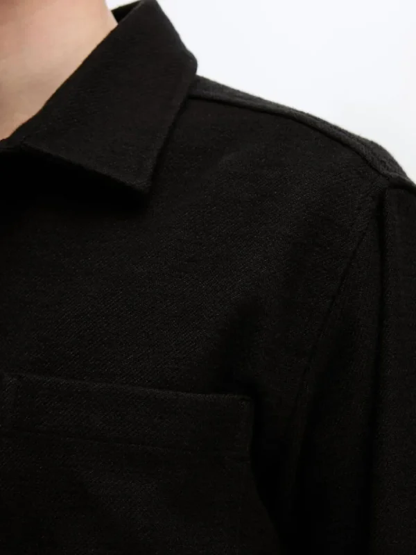 SELECTED TWILL ÖVERSKJORTA Black New