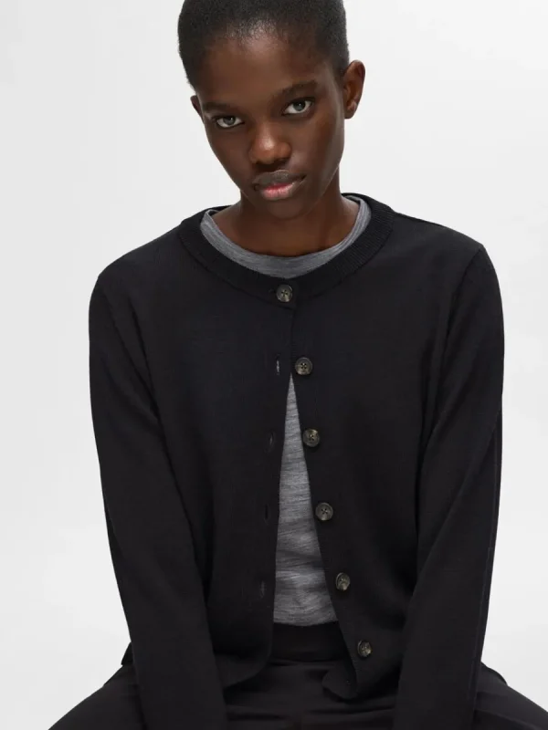 SELECTED 100% ULL LÅNGÄRMAD TOPP Grey New