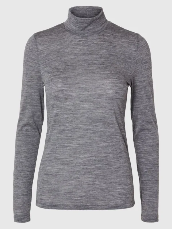 SELECTED 100% ULL POLOTRÖJA Grey Shop