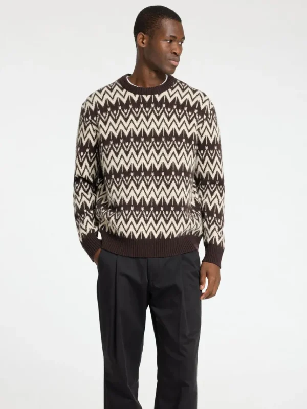 SELECTED 100% ULL RUNDRINGAD TRÖJA Brown Hot