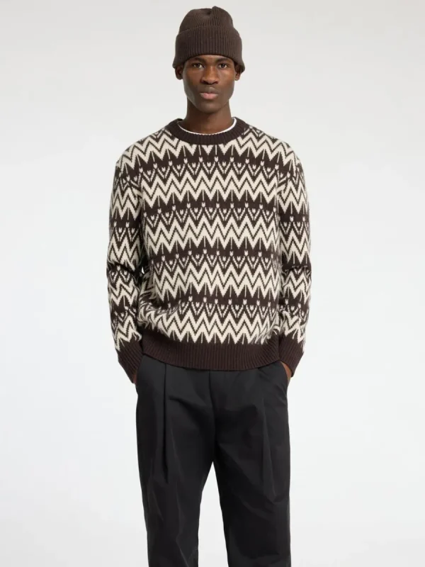 SELECTED 100% ULL RUNDRINGAD TRÖJA Brown Hot
