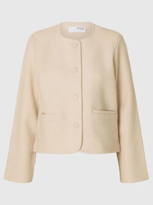 SELECTED 100% ULL STICKAD KOFTA Beige Store