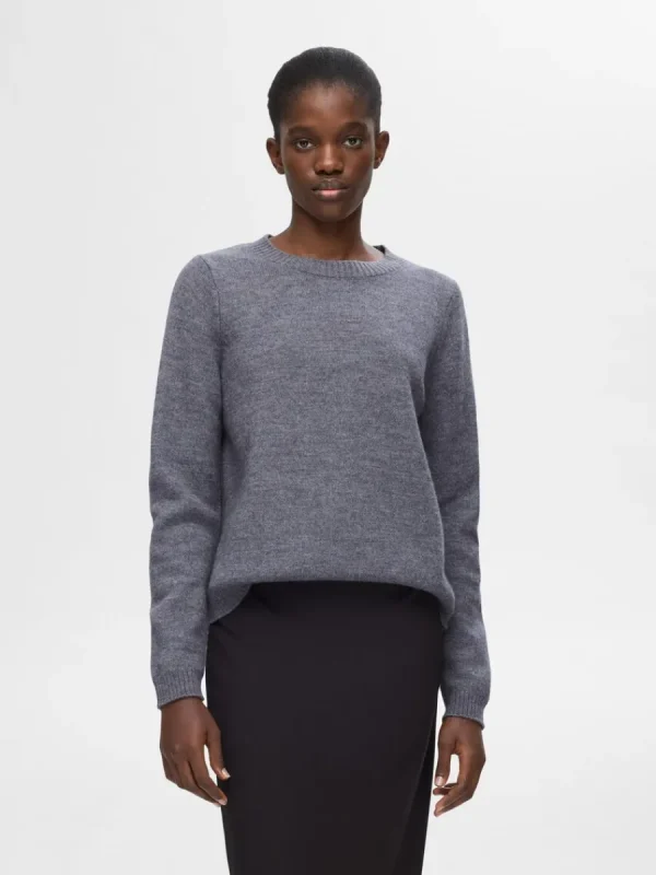 SELECTED 100% ULL TRÖJA Grey Discount