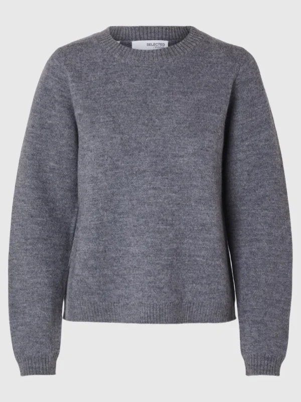 SELECTED 100% ULL TRÖJA Grey Discount