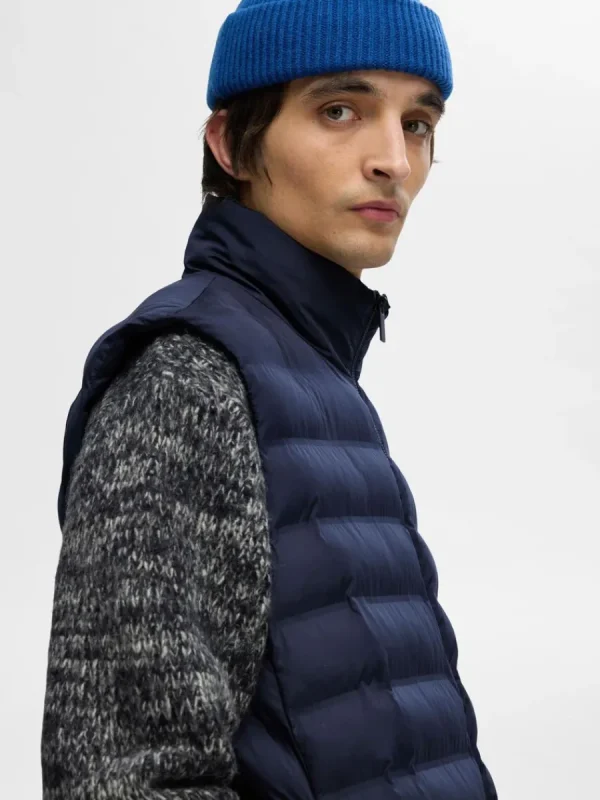 SELECTED VADDERAD QUILTAD VÄST Blue Fashion