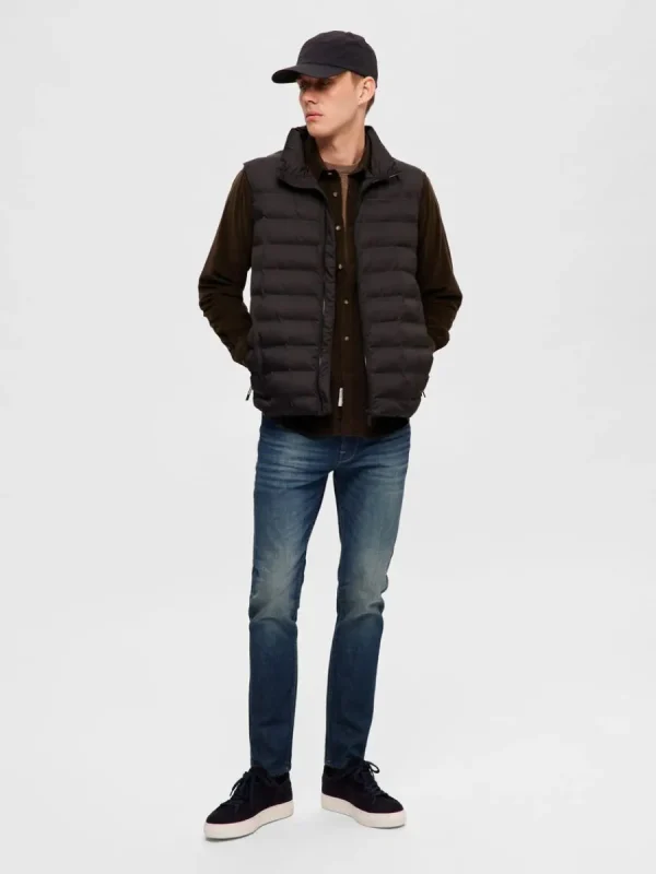 SELECTED VADDERAD QUILTAD VÄST Black Flash Sale