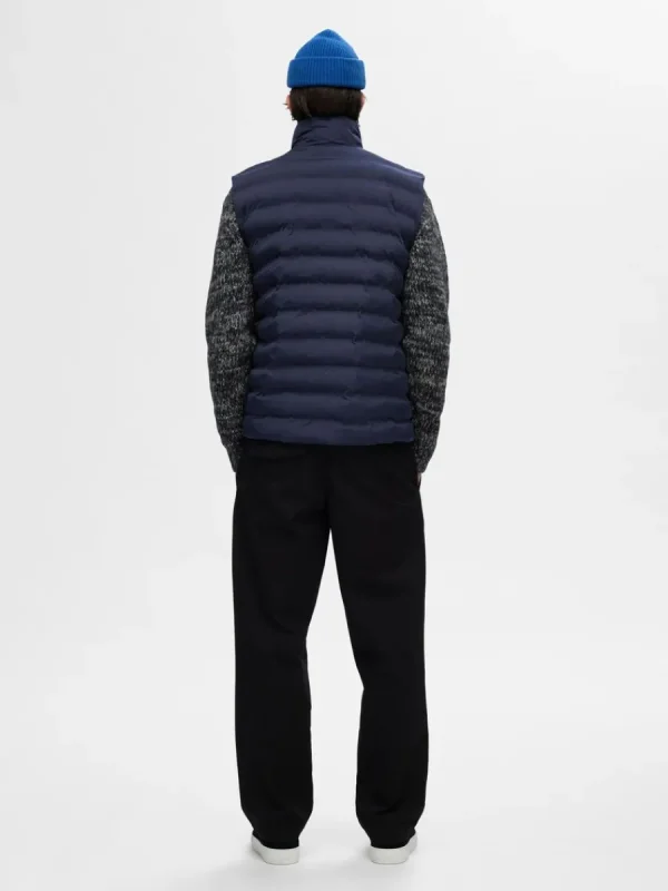 SELECTED VADDERAD QUILTAD VÄST Blue Fashion