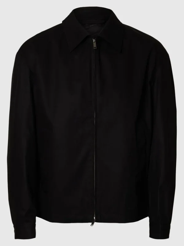 SELECTED VATTENAVVISANDE KORT JACKA Black Flash Sale