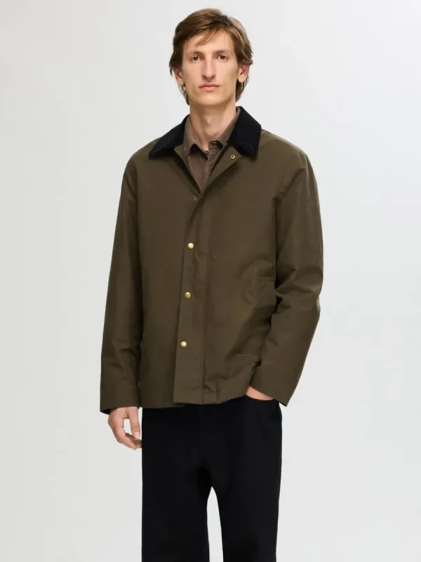 SELECTED VAXAD BOMULL JACKA Green Outlet