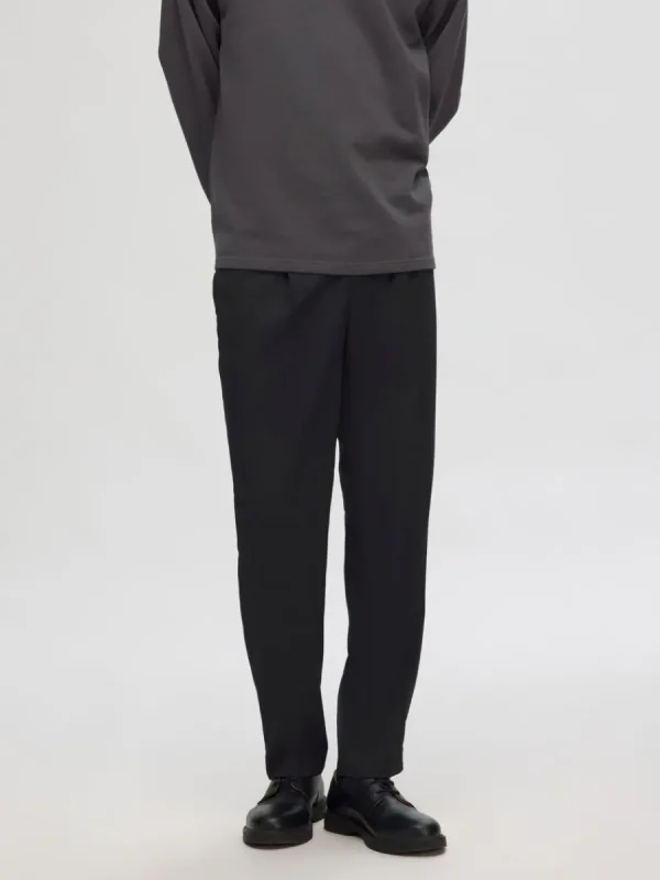 SELECTED VECKAD BYXOR Black Hot