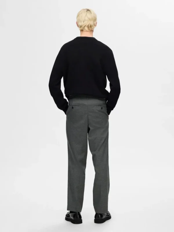 SELECTED VECKAD BYXOR Grey Hot