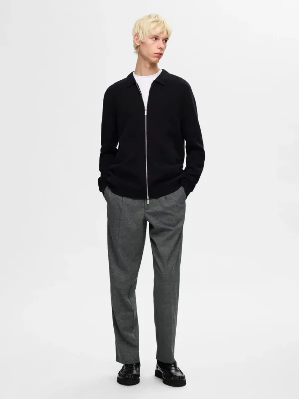 SELECTED VECKAD BYXOR Grey Hot