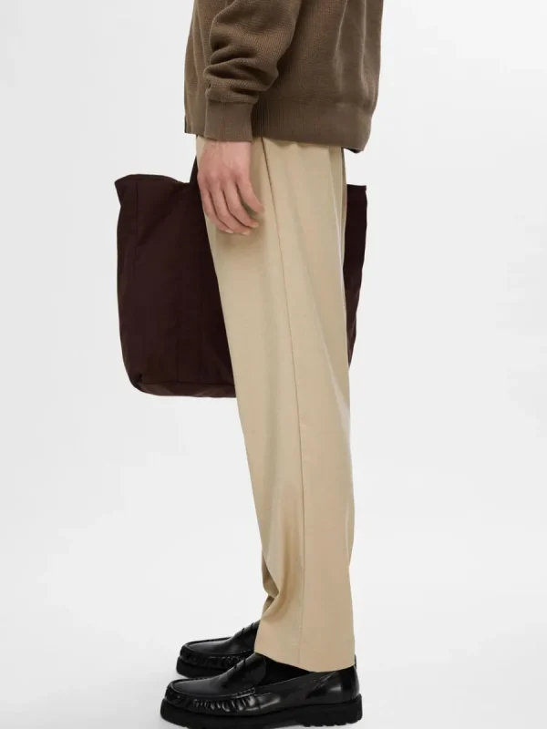 SELECTED VECKAD BYXOR Beige Cheap