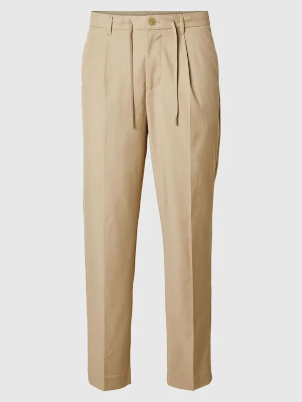 SELECTED VECKAD BYXOR Beige Cheap