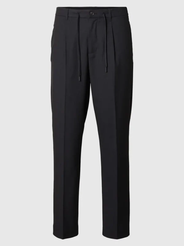 SELECTED VECKAD BYXOR Black Hot