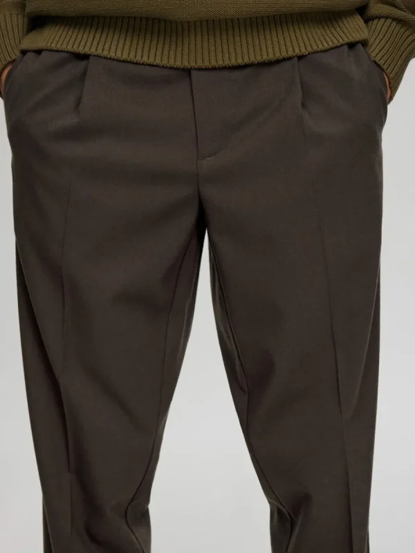 SELECTED VECKAD BYXOR Brown Best
