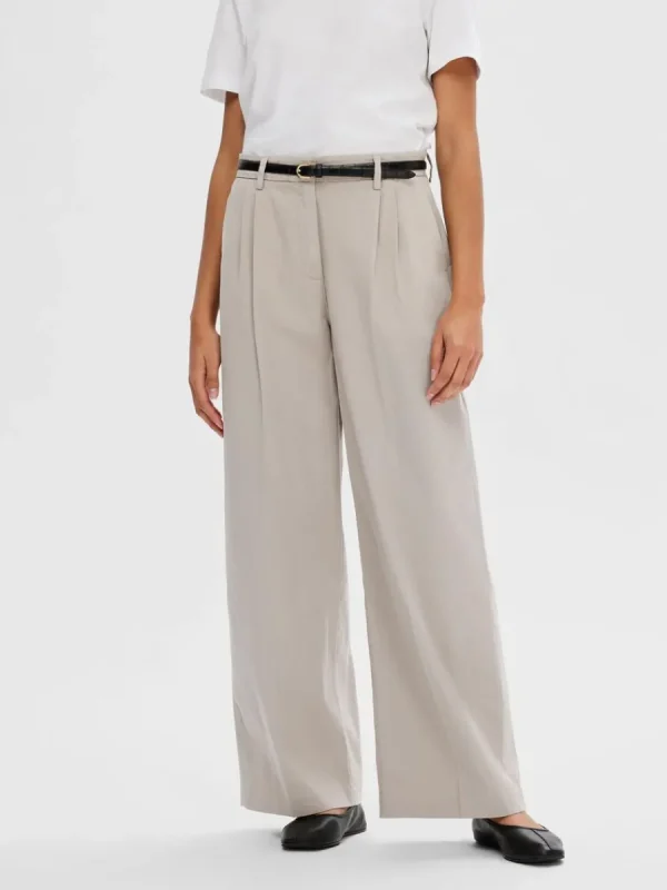 SELECTED VECKAD BYXOR MED VIDA BEN Beige Cheap