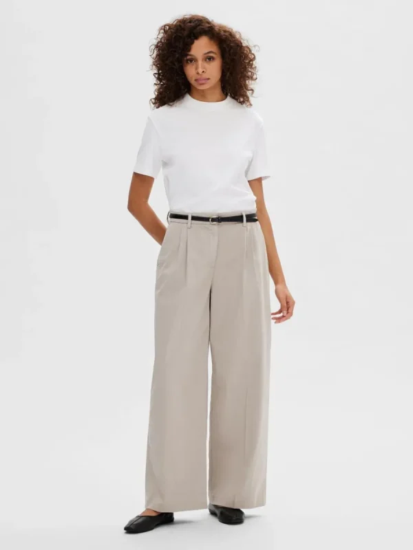 SELECTED VECKAD BYXOR MED VIDA BEN Beige Cheap