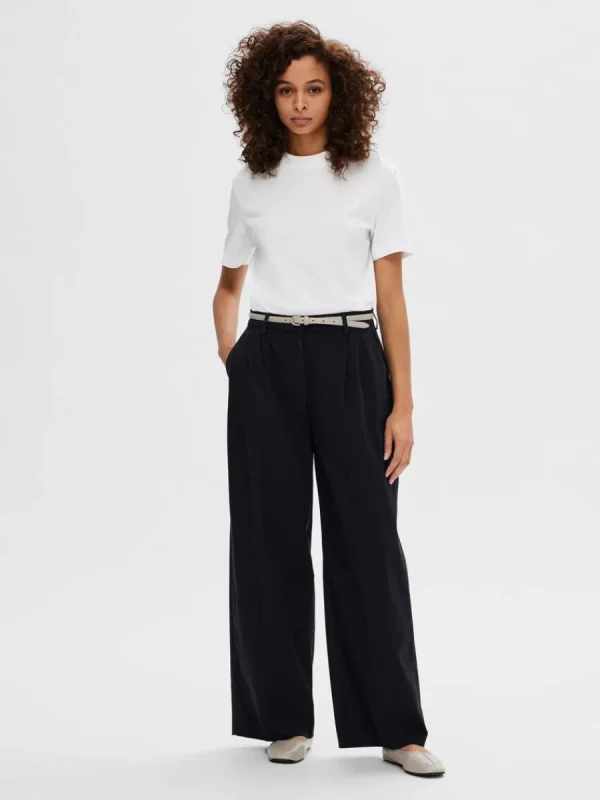 SELECTED VECKAD BYXOR MED VIDA BEN Blue Fashion