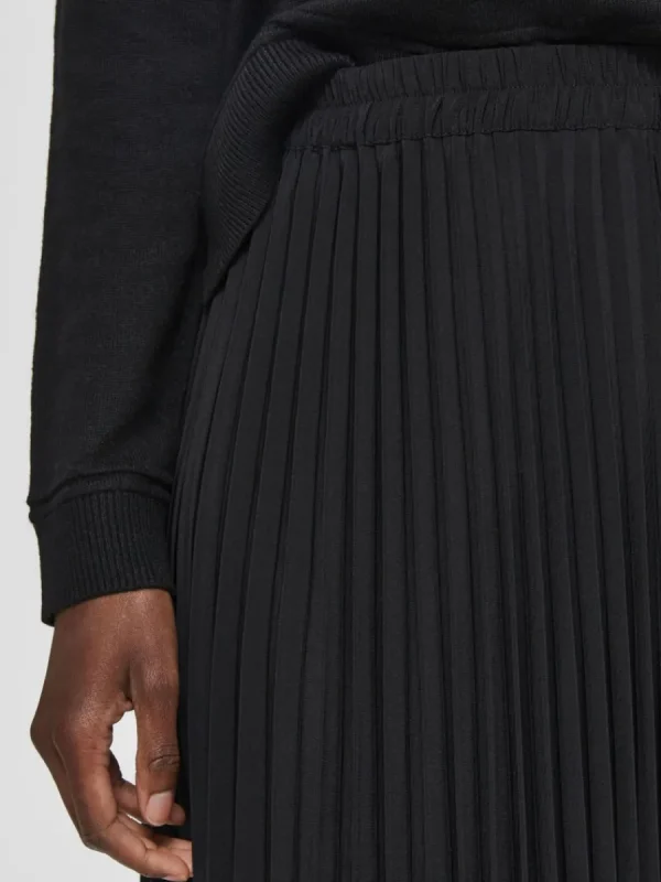 SELECTED VECKAD MIDIKJOL Black Cheap