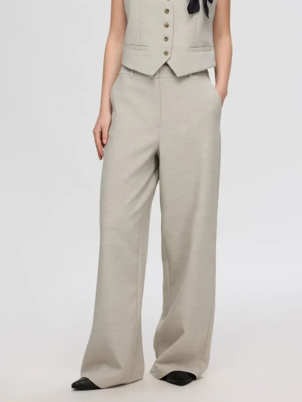 SELECTED ÖVERDIMENSIONERAD BYXOR MED VIDA BEN Beige Clearance