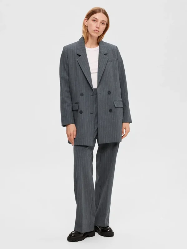 SELECTED ÖVERDIMENSIONERAD ENKELKNÄPPT KAVAJ Grey Flash Sale