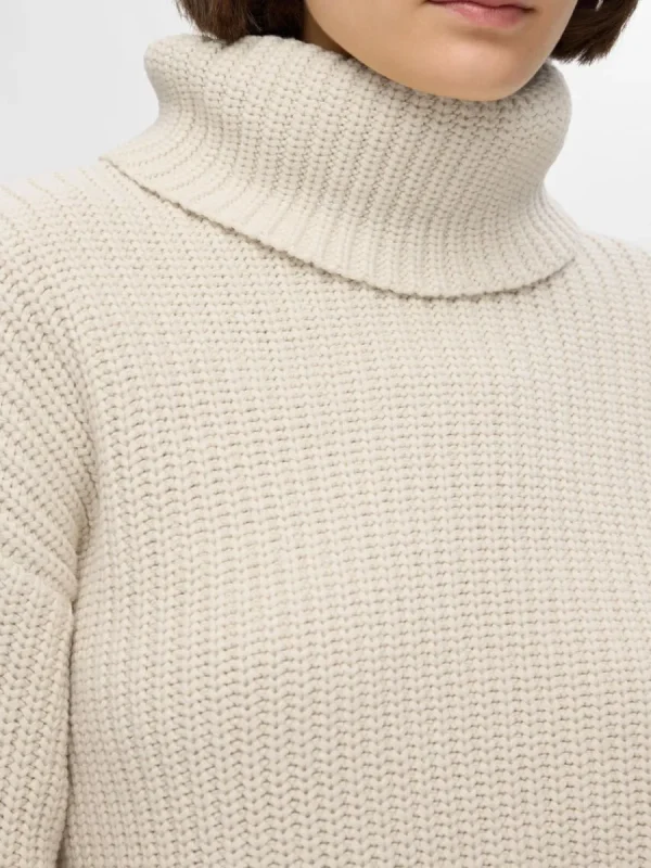 SELECTED ÖVERDIMENSIONERAD GROVSTICKAD TRÖJA Beige Outlet