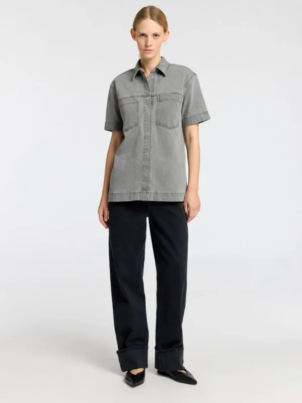 SELECTED ÖVERDIMENSIONERAD JEANSSKJORTA Grey Shop