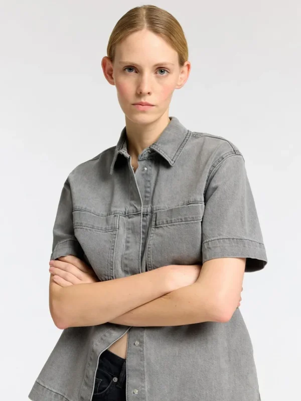 SELECTED ÖVERDIMENSIONERAD JEANSSKJORTA Grey Shop