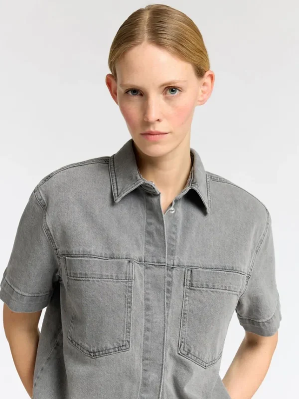 SELECTED ÖVERDIMENSIONERAD JEANSSKJORTA Grey Shop
