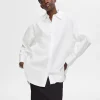 SELECTED ÖVERDIMENSIONERAD LÅNGÄRMAD SKJORTA White New