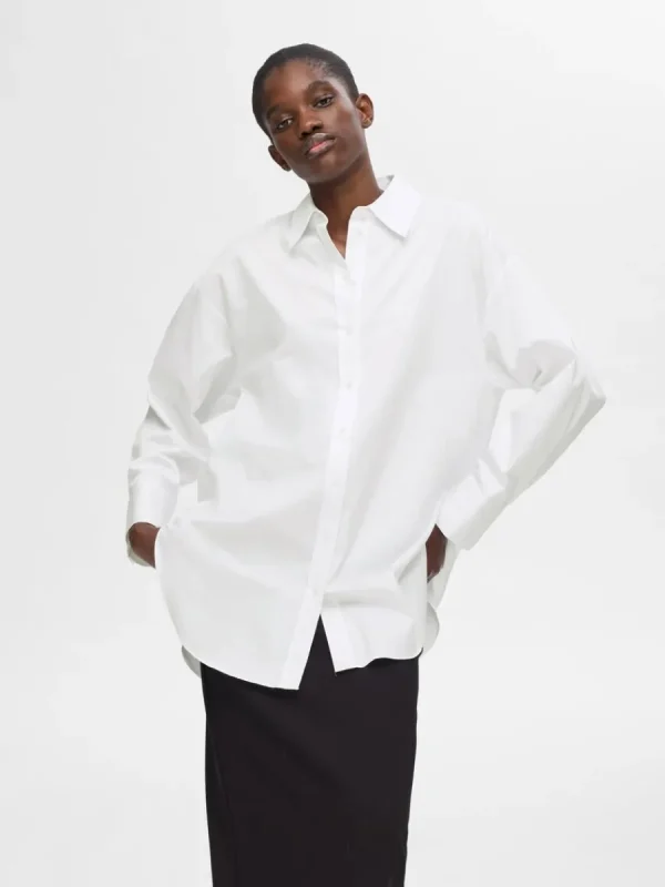 SELECTED ÖVERDIMENSIONERAD LÅNGÄRMAD SKJORTA White New