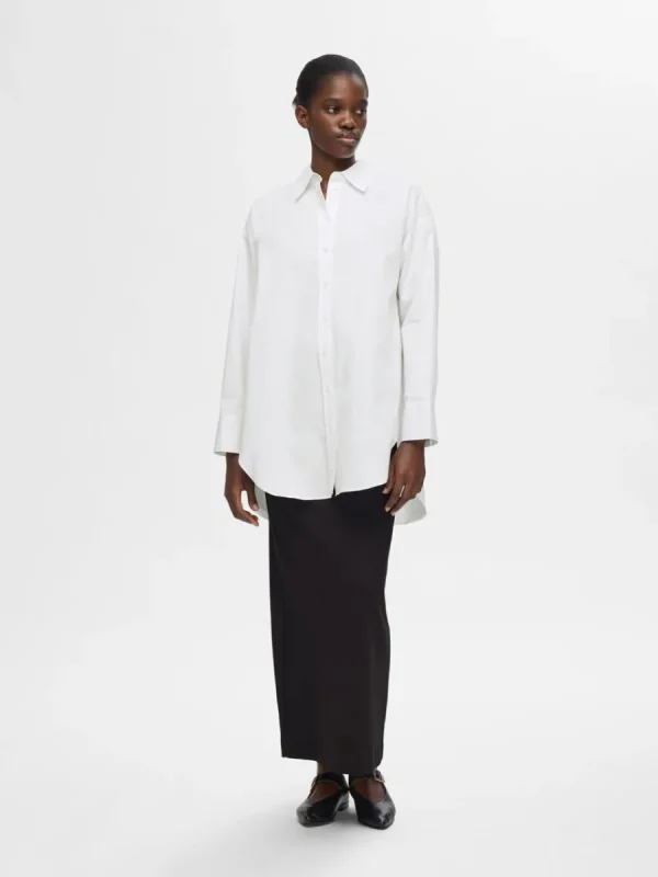SELECTED ÖVERDIMENSIONERAD LÅNGÄRMAD SKJORTA White New