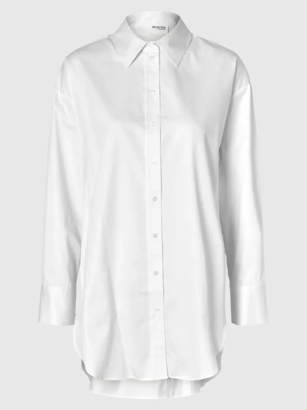 SELECTED ÖVERDIMENSIONERAD LÅNGÄRMAD SKJORTA White New