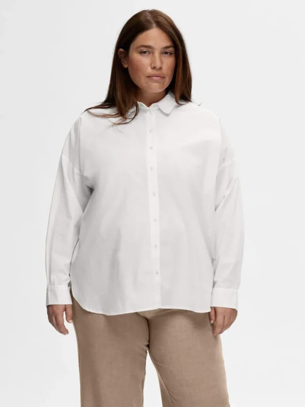 SELECTED ÖVERDIMENSIONERAD SKJORTA White Clearance
