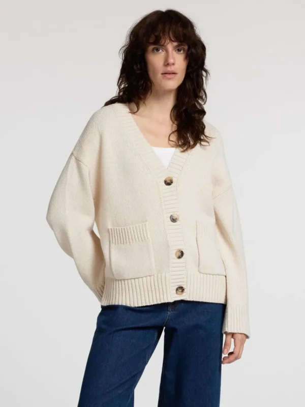 SELECTED ÖVERDIMENSIONERAD STICKAD KOFTA Beige Cheap