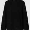 SELECTED ÖVERDIMENSIONERAD STICKAD TRÖJA Black Best Sale