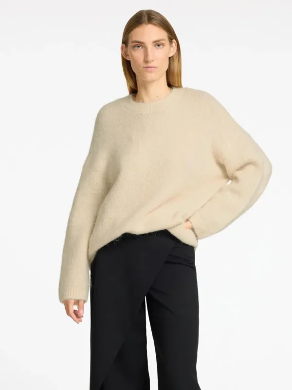 SELECTED ÖVERDIMENSIONERAD STICKAD TRÖJA Beige Flash Sale