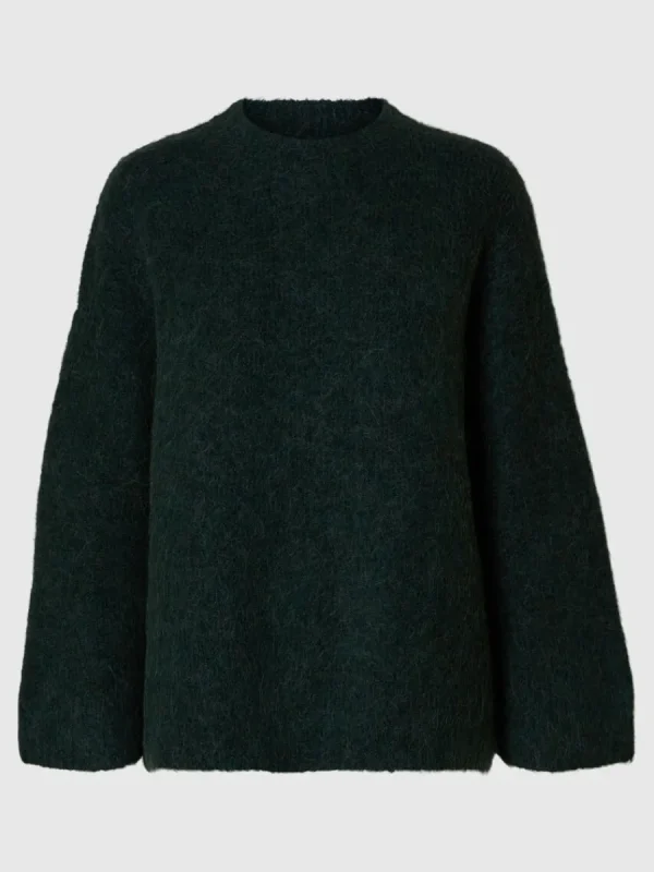 SELECTED ÖVERDIMENSIONERAD STICKAD TRÖJA Green Shop