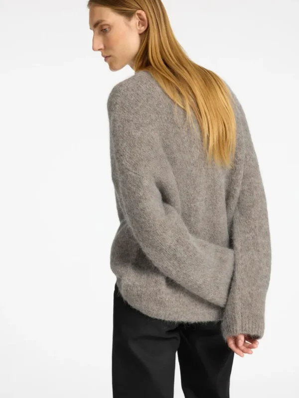 SELECTED ÖVERDIMENSIONERAD STICKAD TRÖJA Grey Store