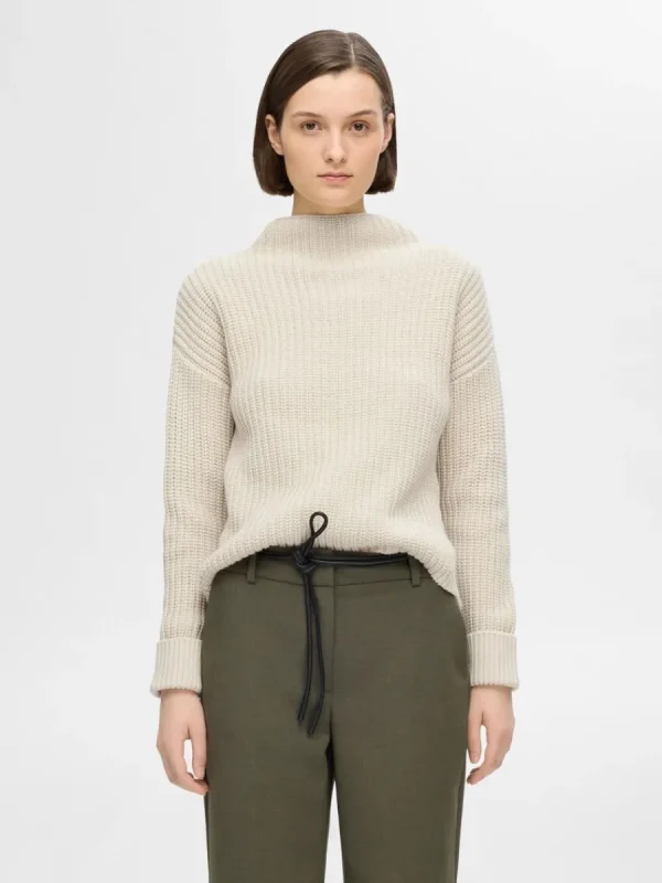 SELECTED ÖVERDIMENSIONERAD TRÖJA Beige Flash Sale