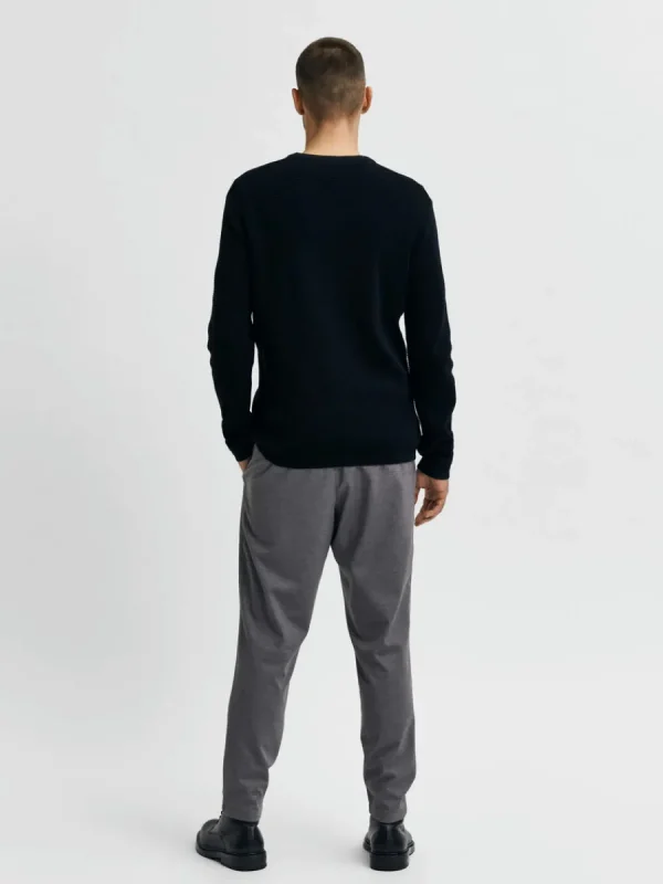 SELECTED VÅFFELSTICKNING TRÖJA Black Best Sale
